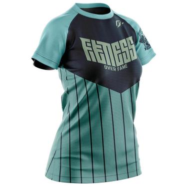 Imagem de Baby Look Feminina Academia Fitness Wally Azul Turquesa-Feminino