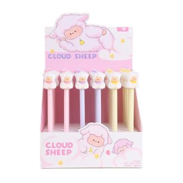 Imagem de Joucien 6 peças - 0,5 mm Cartoon Sheep Student Neutralizer Plástico Preto Neutralizador - Azul