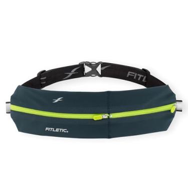 Imagem de Fitletic Cinto de corrida com bolso duplo Bolt e pochete para homens e mulheres – Resistente à água, design leve e elegante – Ajuste patenteado sem balanço, que abraça o quadril – Comporta qualquer