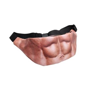 Imagem de kowaku Bolsa de cintura falsa para barriga, bolsa fashion com zíper, bolsa de ombro de grande capacidade, bolsa masculina para esportes, mulheres, viagens