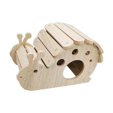 Imagem de Generic Casa de hamster de madeira, brinquedos naturais para vida, suprimentos para animais de estimação, cabana, para ratos, gerbils, chinchila, estilo B