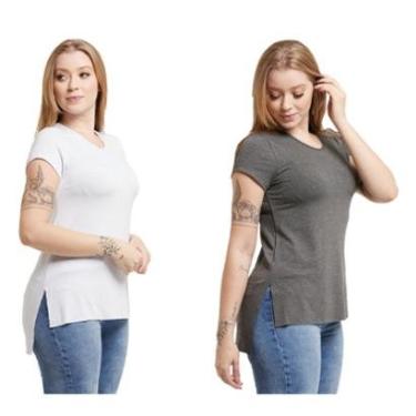 Imagem de Kit 02 Camisetas Feminina Viscolycra Mullet Tampa Bumbum-Feminino