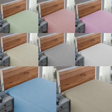 Imagem de Lençol Cama Casal 200 Fios 100% Algodão Sem Elástico Cama Box 30cm Altura Tecido Macio Qualidade (PALHA)