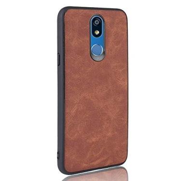 Imagem de Capa adequada para LG K12 Plus Capa de celular Rugged Shield 360° Proteja seu telefone capa de couro vintage para LG K12 Plus