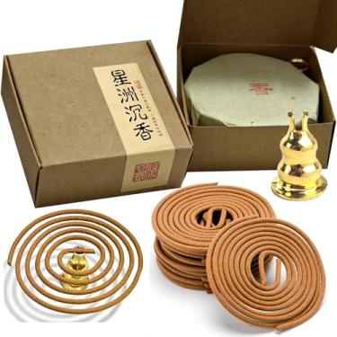 Imagem de AMASSIVEROCK Bobinas de Agarwood Incenso (20 peças) Espiral Incenso Bobina Incenso Titular Queimador, Bobinas de Incenso Chinês Natural Design Espiral para Presentes Premium de Longa Duração