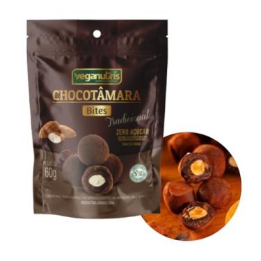 Imagem de BOMBOM VEGANO DE TÂMARA COM AMÊNDOA E CHOCOLATE 70% CHOCOTÂMARA BITES VEGANUTRIS 60G