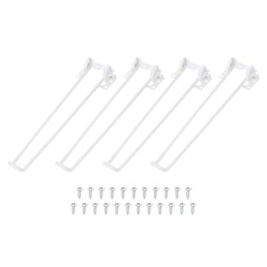 Imagem de YOKIVE 4 peças de pernas dobráveis de cabelo, pernas de mesa dobráveis de metal com pés de borracha | Use em móveis faça você mesmo, ótimo para mesa, casa, escritório, branco (30,5 cm)