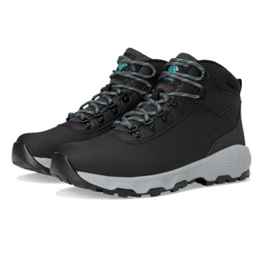 Imagem de Columbia Newton Wander Tênis feminino de couro para caminhada, Preto/azul-petróleo, 6.5 Wide