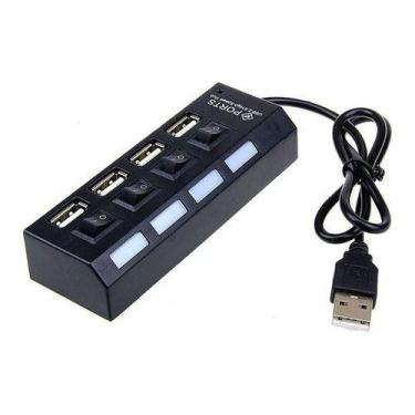 Imagem de Hub Usb 4 Entradas 2.0 Pendrive Tv Mouse Teclado Adaptador - Skin Zabo