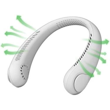 Imagem de Ventilador Pescoço Portátil Recarregável Sem Lâmina Branco - Markelk