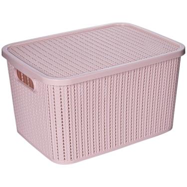 Imagem de Caixa Organizadora de Plástico 29 L com Tampa Trama Plasútil