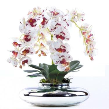 Imagem de Arranjo 4 Orquídeas Artificiais Tigre em Terrário Prata Mari - Vila da