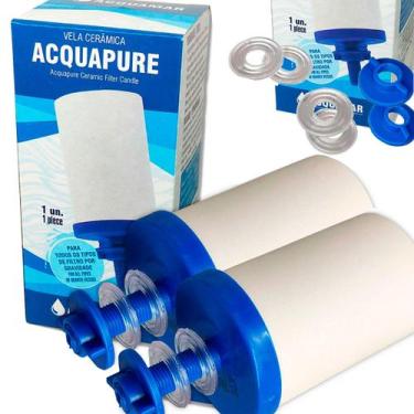 Imagem de Kit 2 Vela Refil Cerâmica para Filtro Talha de Barro Bebedouro Gravida