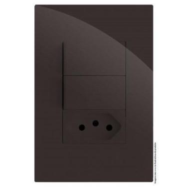 Imagem de Kit Interruptor Duplo Simples + Tomada 20A 4X2 Brg11304-2Ch - Blux Rec