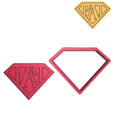 Imagem de Cortador Marcador Dia dos Pais Super Pai Diamante - DOCE IMPRESSO, 7,5