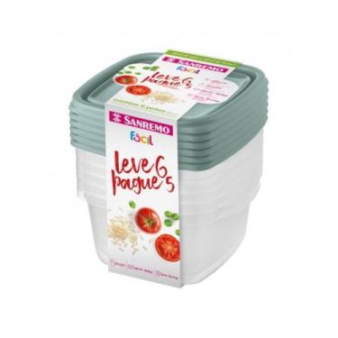 Imagem de Conjunto Potes Hermético Plástico Pague 5 leve 6 Mantimentos Geladeira