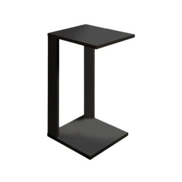 Imagem de Mesa Mesinha Preta Apoio Lateral Sofá Cama Decor Casa 65cm - Moveis C.
