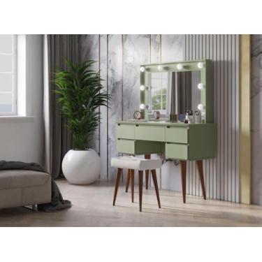 Imagem de Penteadeira Camarim STR Estilo Retrô Com Tampo em MDF de 15 mm Cor Ale