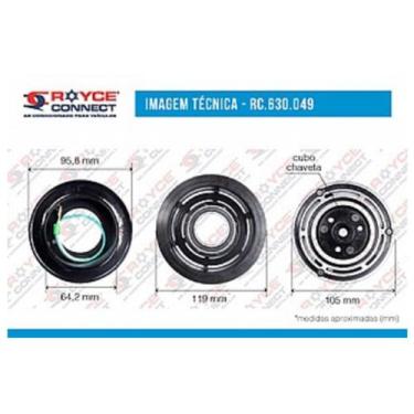 Imagem de Conjunto Embreagem Compressor Sanden 7H15 5H15 Se507 24V 8Pk - ROYCE