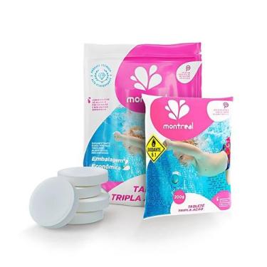 Imagem de Kit 15 Pastilha Tablete Cloro 200g Tripla Ação Piscina 3kg - Montreal
