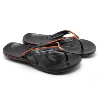 Imagem de Chinelo Masculino Clássico Alcalay Ortopédico Confortável, Preto, Lara