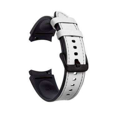 Imagem de Pulseira Exclusiva de Silicone com Couro para Galaxy Watch4 Watch 4 Wa