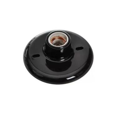 Imagem de Plafon Pvc Soq Porcelana Opl Preto E-27 Blister