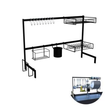 Imagem de Kit Escorredor de Cozinha Elegance Preto 82cm Or0012 - Di Carlo, OR001
