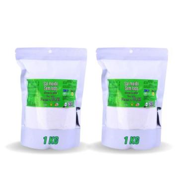 Imagem de Sal Ultrapuro Sem Iodo Com 2un 1Kg Pureza Superior a 99,5% - Sea Salt