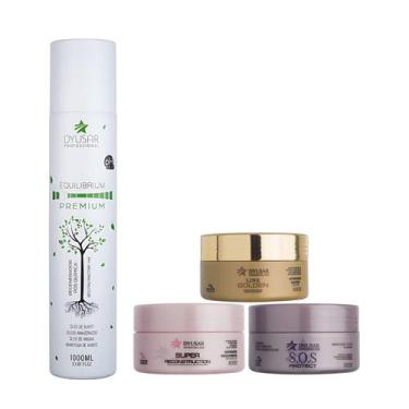 Imagem de Kit Cronograma Capilar + Shampoo PH Equilibrium 1 Litro - Dyusar  Cosm