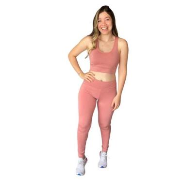Imagem de Conjunto Fit Fitness Feminino Roupa De Academia Estilosa - Rose - Jink