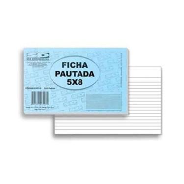 Imagem de Ficha Pautada 5x8 Com 100 Unidades São Domingos - Sao Domingos