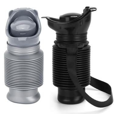 Imagem de Conjunto de 2 mictórios portáteis de viagem, mictórios dobráveis para homens e mulheres, penico infantil reutilizável, garrafa de xixi pessoal para acampamento ao ar livre, viagem longa e no trânsito,