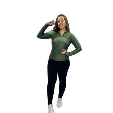Imagem de Casaco fitness Zipper e dedinho - DisciplinaMF, Verde militar, GG