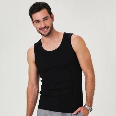 Imagem de Camiseta Regata Malwee Ribana Masculina Gola Redonda Preto, XGG
