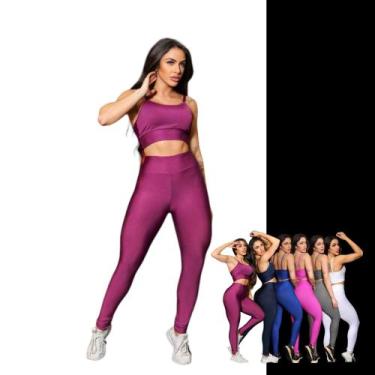 Imagem de CONJUNTO Fitness Feminino TOP ALÇA FINA + Calça LEG BÁSICA Sports Trei