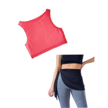 Imagem de Kit Cropped Regata liso básico + Tampa bumbum fitness - DE UMA MARIA P