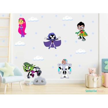 Imagem de adesivo de parede jovens titãs decoração infantil - Senhorita Decor