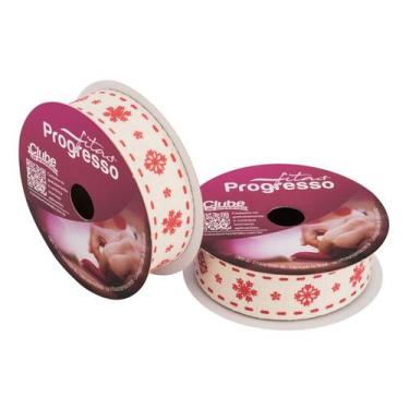 Imagem de Fita de Cetim ECOS005D 22mm - Cor 002 - Flocos de Neve - Rolo 5 metros