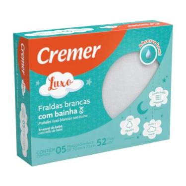 Imagem de Caixa Com 5 Fralda De Pano Luxo 68x70cm Com Bainha - Cremer
