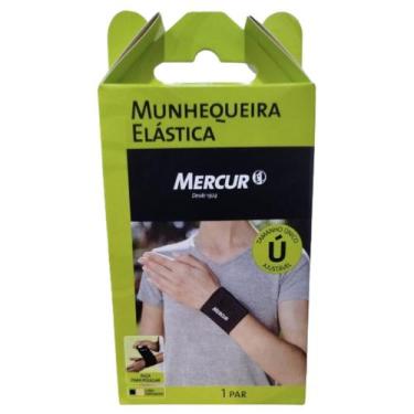 Imagem de Munhequeira Elástica Ajustável Preta 1 Par - Mercur