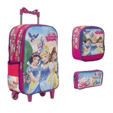 Imagem de Kit Mochila Infantil Princesas Rodinha Passeio Escolar - Toys 2U