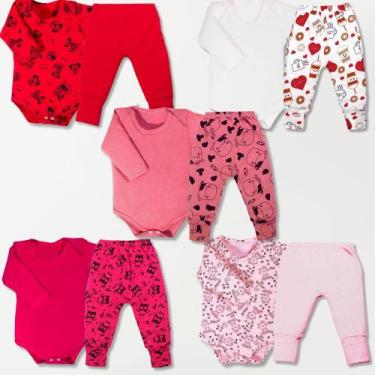 Imagem de Kit 10 Pçs Body E Mijão Malha Estampado 100% Algodão Menino - BEBE MAL