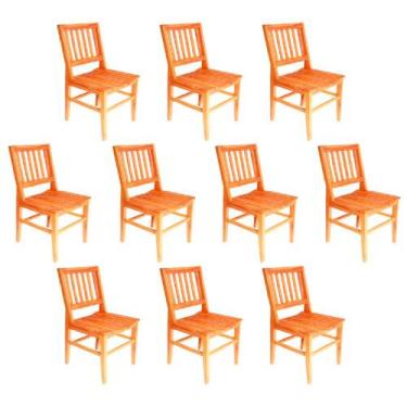 Imagem de Kit 10 Cadeiras Conforto Madeira Maciça de Demolição Peroba Rosa Natur