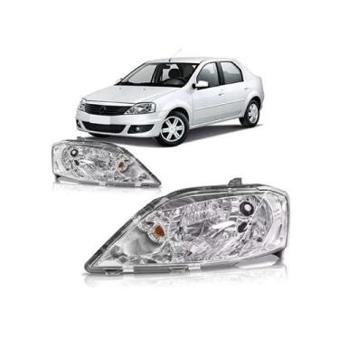 Imagem de Farol Logan 2011 ate 2013 Mascara Cromada Lado Esquerdo Importado BapI