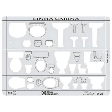 Imagem de Gabarito Instalações Sanitárias Escala 1:20 / 1:50 Trident 17,5x13cm M