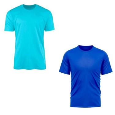 Imagem de Kit 2 Camisas Uv +50 Manga Curta Slim - C&C, Azul turquesa, Azul royal