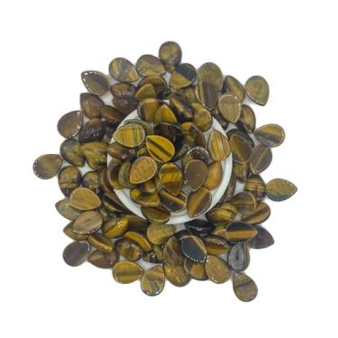 Imagem de Cabochão Gota em Pedra, 13x18mm, 10 Peças, para Artesanato (Olho de Tigre)