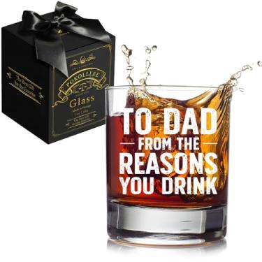 Imagem de To Dad From The Reasons Presentes de Natal em vidro de uísque para o pai, presente de dia dos pais, presentes de aniversário para pai padrasto da filha filho, presentes exclusivos para pai, marido,