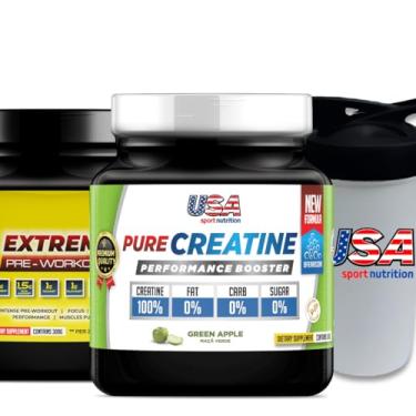 Imagem de KIT PERFORMANCE EXPLOSIVA – CREATINA EFERVESCENTE + PRÉ-TREINO – FÓRMULA AMERICANA – USA SPORT NUTRITION